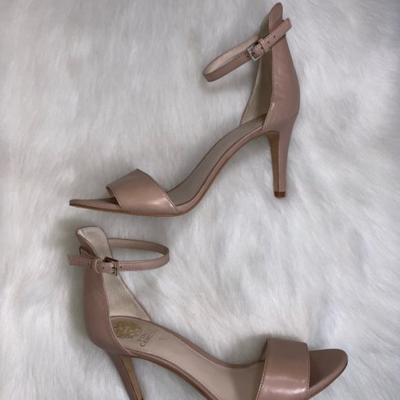 Vince Camuto Court Nude Strappy Leather Heels - Picture 8 of 8